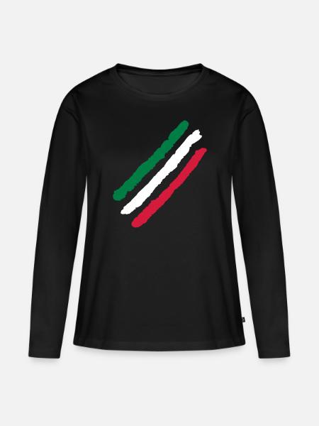 Farben Streifen Design / Vektor Flagge - Frauen Premium Bio Langarmshirt - Schwarz