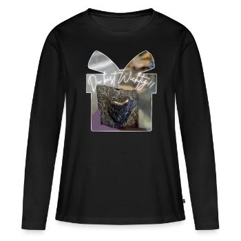 Du bist Wichtig - Frauen Premium Bio Langarmshirt - Schwarz - Vorne - Julia (174cm)