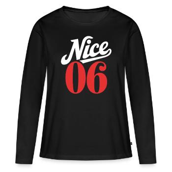 Nice 06 - T-shirt manches longues Premium bio Femme - noir - Devant - Julia (174cm)