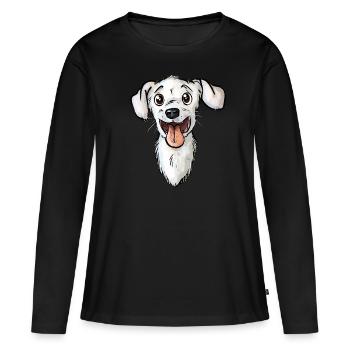 Jack Russell - T-shirt manches longues Premium bio Femme - noir - Devant - Julia (174cm)