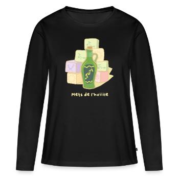 Oil and Soap: Provence Market - Women's Premium Organic Long Sleeve Shirt - black - Front - Julia (174cm)