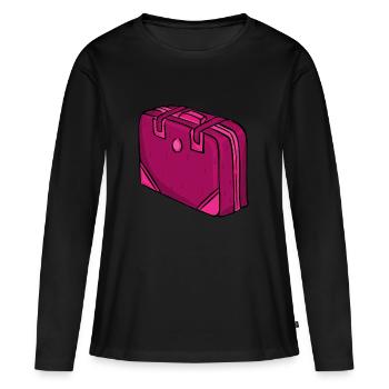 sac à dos valise sac à dos porte-documents122 - T-shirt manches longues Premium bio Femme - noir - Devant - Julia (174cm)