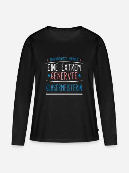 Glasermeisterin Beruf - Geschenk - Frauen Premium Bio Langarmshirt - Schwarz