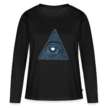 Illuminati - T-shirt manches longues Premium bio Femme - noir - Devant - Julia (174cm)