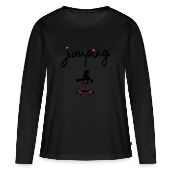 jumping trampoline girl jump jump gift - Women's Premium Organic Long Sleeve Shirt - black - Front - Julia (174cm)