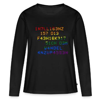 Intelligence Capacité à s’adapter au changement - T-shirt manches longues Premium bio Femme - noir - Devant - Julia (174cm)