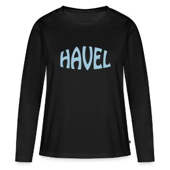 Havel - T-shirt manches longues Premium bio Femme - noir - Devant - Julia (174cm)