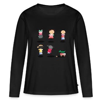 Kinder - Frauen Premium Bio Langarmshirt - Schwarz - Vorne - Julia (174cm)