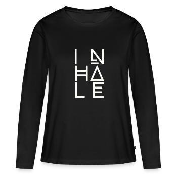 Respiration, inhalation - T-shirt manches longues Premium bio Femme - noir - Devant - Julia (174cm)