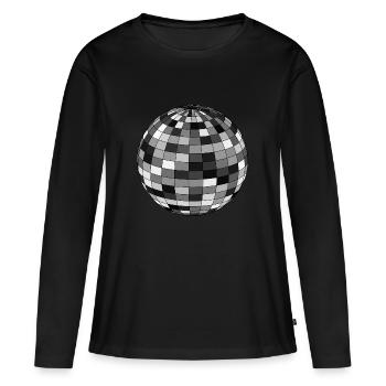 boule disco - T-shirt manches longues Premium bio Femme - noir - Devant - Julia (174cm)
