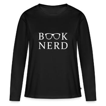 Leseratte - Frauen Premium Bio Langarmshirt - Schwarz - Vorne - Julia (174cm)