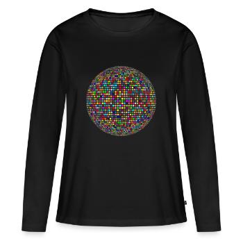 boule disco - T-shirt manches longues Premium bio Femme - noir - Devant - Julia (174cm)