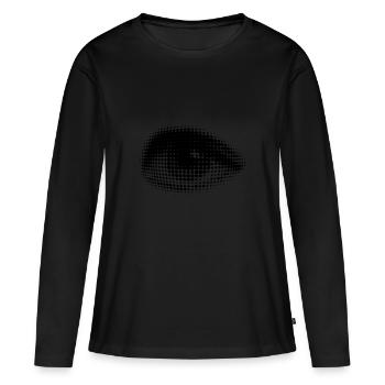 œil - T-shirt manches longues Premium bio Femme - noir - Devant - Julia (174cm)