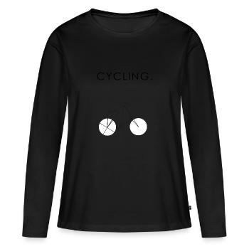 Vélo cadeau cadeau - T-shirt manches longues Premium bio Femme - noir - Devant - Julia (174cm)