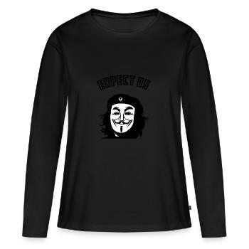 Anonymous - T-shirt manches longues Premium bio Femme - noir - Devant - Julia (174cm)