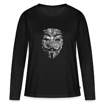 les pirates anonymes masque - T-shirt manches longues Premium bio Femme - noir - Devant - Julia (174cm)