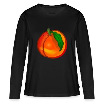 veggie Veggie pêche pêche fruits2 - T-shirt manches longues Premium bio Femme - noir - Devant - Julia (174cm)