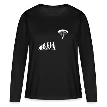 Paraglide Evolution geschenk fallschirm gleiten - Frauen Premium Bio Langarmshirt - Schwarz - Vorne - Julia (174cm)