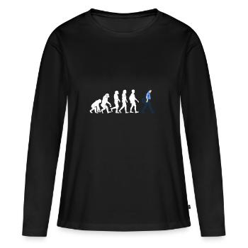 Postman evolution gift job occupation post letter - Women's Premium Organic Long Sleeve Shirt - black - Front - Julia (174cm)