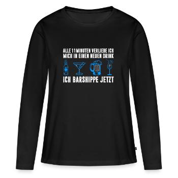 BIER / BAR / PARTY / LUSTIG - Frauen Premium Bio Langarmshirt - Schwarz - Vorne - Julia (174cm)