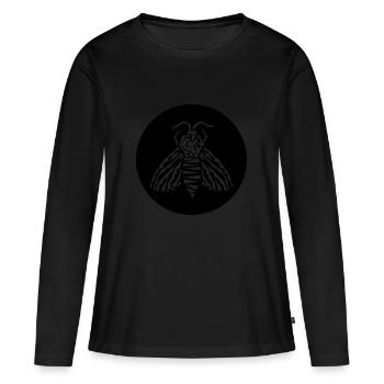 Motte - Frauen Premium Bio Langarmshirt - Schwarz - Vorne - Julia (174cm)