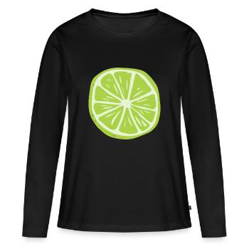 citron lime citron veggie Veggie agrumes - T-shirt manches longues Premium bio Femme - noir - Devant - Julia (174cm)