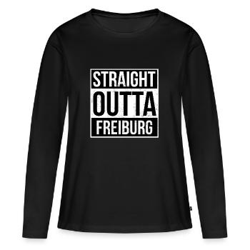 Straight Outta Freiburg - Women's Premium Organic Long Sleeve Shirt - black - Front - Julia (174cm)
