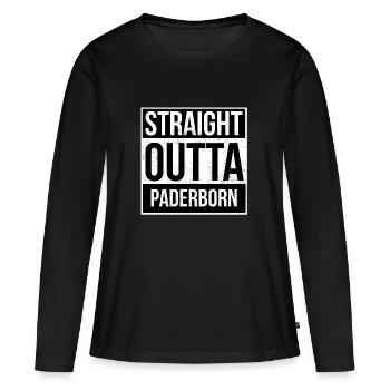 Straight Outta Paderborn - T-shirt manches longues Premium bio Femme - noir - Devant - Julia (174cm)