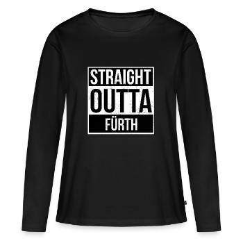 Straight Outta Fürth - T-shirt manches longues Premium bio Femme - noir - Devant - Julia (174cm)