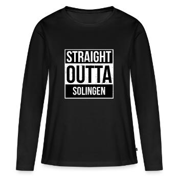 Straight Outta Solingen - T-shirt manches longues Premium bio Femme - noir - Devant - Julia (174cm)