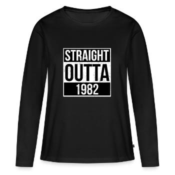 Straight outta 1982 - Women's Premium Organic Long Sleeve Shirt - black - Front - Julia (174cm)