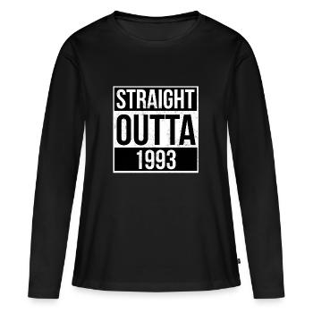 Straight Outta 1993 - T-shirt manches longues Premium bio Femme - noir - Devant - Julia (174cm)