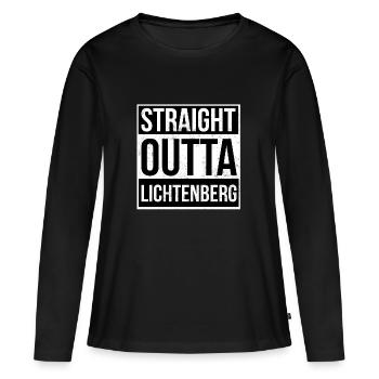 Straight Outta Lichtenberg - T-shirt manches longues Premium bio Femme - noir - Devant - Julia (174cm)