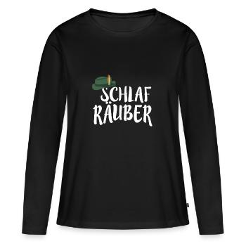 SCHLAF RÄUBER KINDER SCHLAFLOS KINDER SPRUCH KIND - Frauen Premium Bio Langarmshirt - Schwarz - Vorne - Julia (174cm)