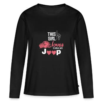 This Girl loves - Frauen Premium Bio Langarmshirt - Schwarz - Vorne - Julia (174cm)