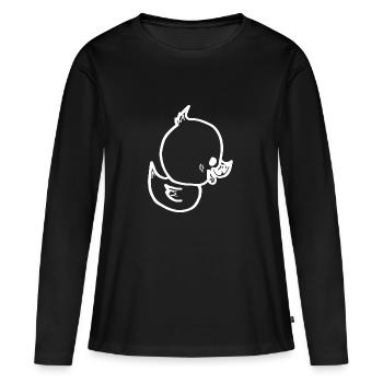 ente - entchen - Frauen Premium Bio Langarmshirt - Schwarz - Vorne - Julia (174cm)