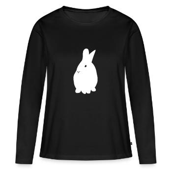 Hase - Häschen - Frauen Premium Bio Langarmshirt - Schwarz - Vorne - Julia (174cm)