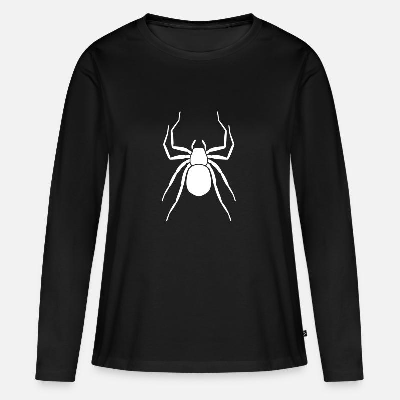 Spinne - Frauen Premium Bio Langarmshirt - Schwarz