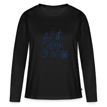 Laisse la neige - T-shirt manches longues Premium bio Femme - noir - Devant - Julia (174cm)