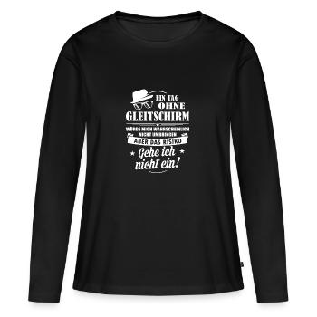 Gleitschirm T-Shirt - Ein Tag ohne Gleitschirm - Frauen Premium Bio Langarmshirt - Schwarz - Vorne - Julia (174cm)