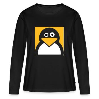 Linux Pingouin - T-shirt manches longues Premium bio Femme - noir - Devant - Julia (174cm)