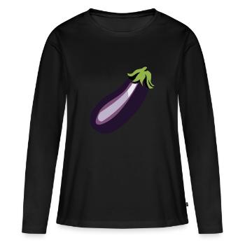 Aubergine - T-shirt manches longues Premium bio Femme - noir - Devant - Julia (174cm)