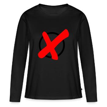 croix élection - T-shirt manches longues Premium bio Femme - noir - Devant - Julia (174cm)