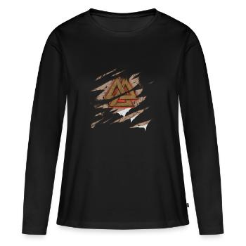 Viking caractère d'Odin - T-shirt manches longues Premium bio Femme - noir - Devant - Julia (174cm)