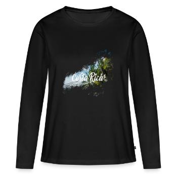 Costa Rica - Frauen Premium Bio Langarmshirt - Schwarz - Vorne - Julia (174cm)