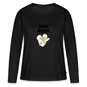 SEND NOODS - Women's Premium Organic Long Sleeve Shirt - black - Front - Julia (174cm)