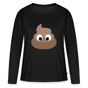 Poop Emoji Poop Pile - Women's Premium Organic Long Sleeve Shirt - black - Front - Julia (174cm)