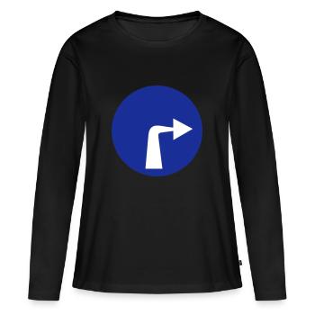 droit tourner le trafic panneau voiture cadeau idée - T-shirt manches longues Premium bio Femme - noir - Devant - Julia (174cm)