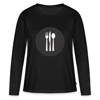 couverts vaisselle flatware silverware cutlery154 - T-shirt manches longues Premium bio Femme - noir - Devant - Julia (174cm)