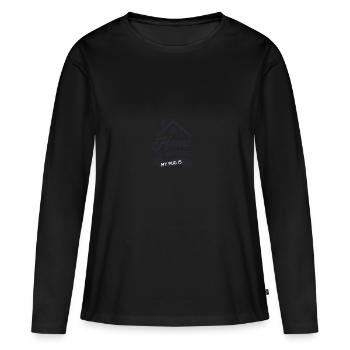 La maison est où mon roquet est - T-shirt manches longues Premium bio Femme - noir - Devant - Julia (174cm)